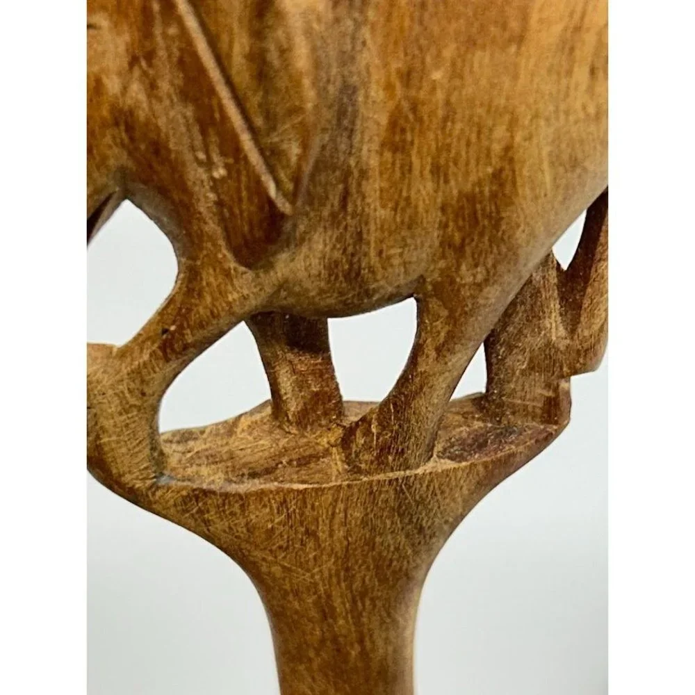 Elephant Hand Carved Salad Set Wooden‎ Spoon and Fork